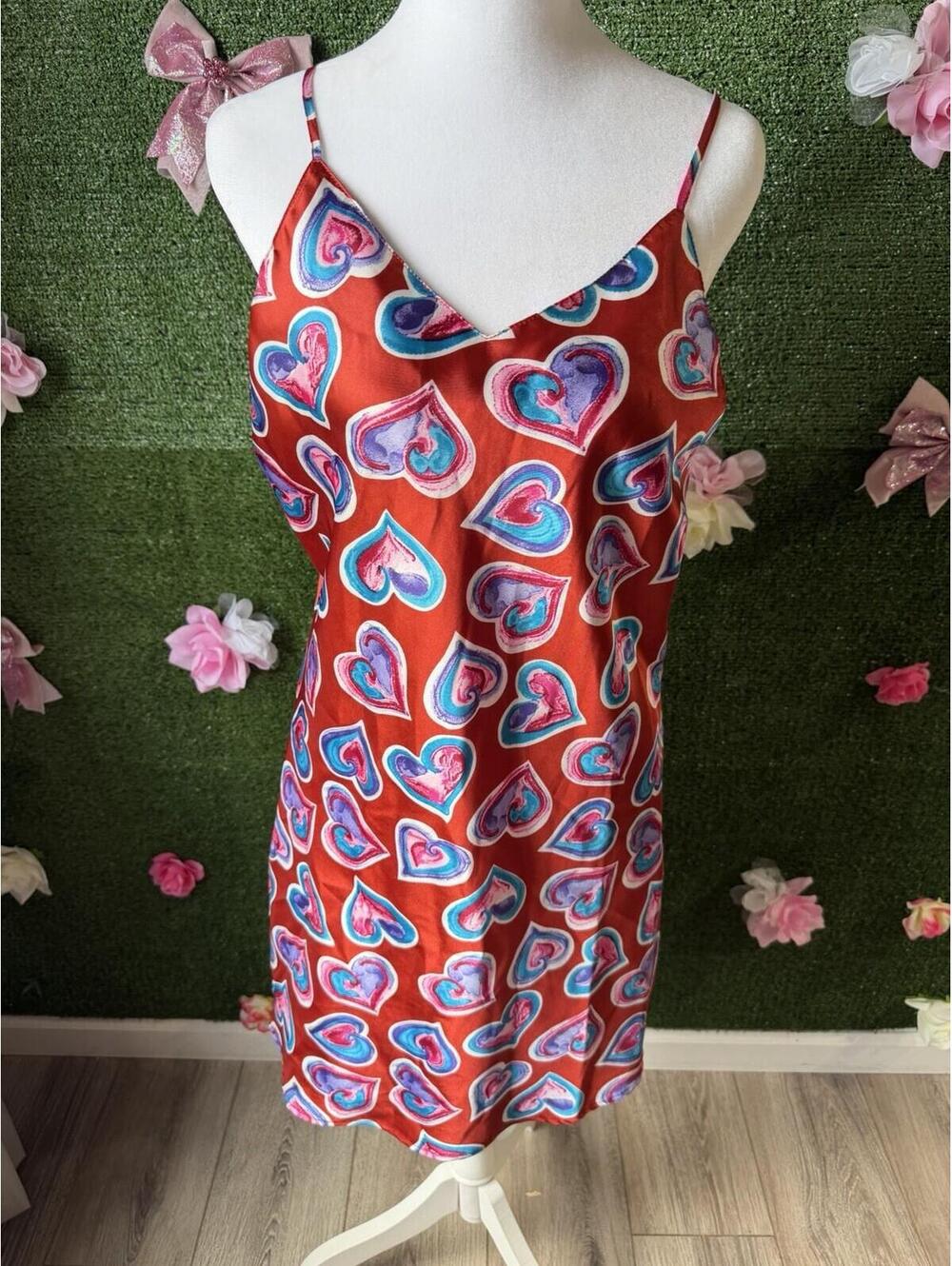 Vintage 90s y2k Moon Dance Slip Midi Mini Dress Geometric Large